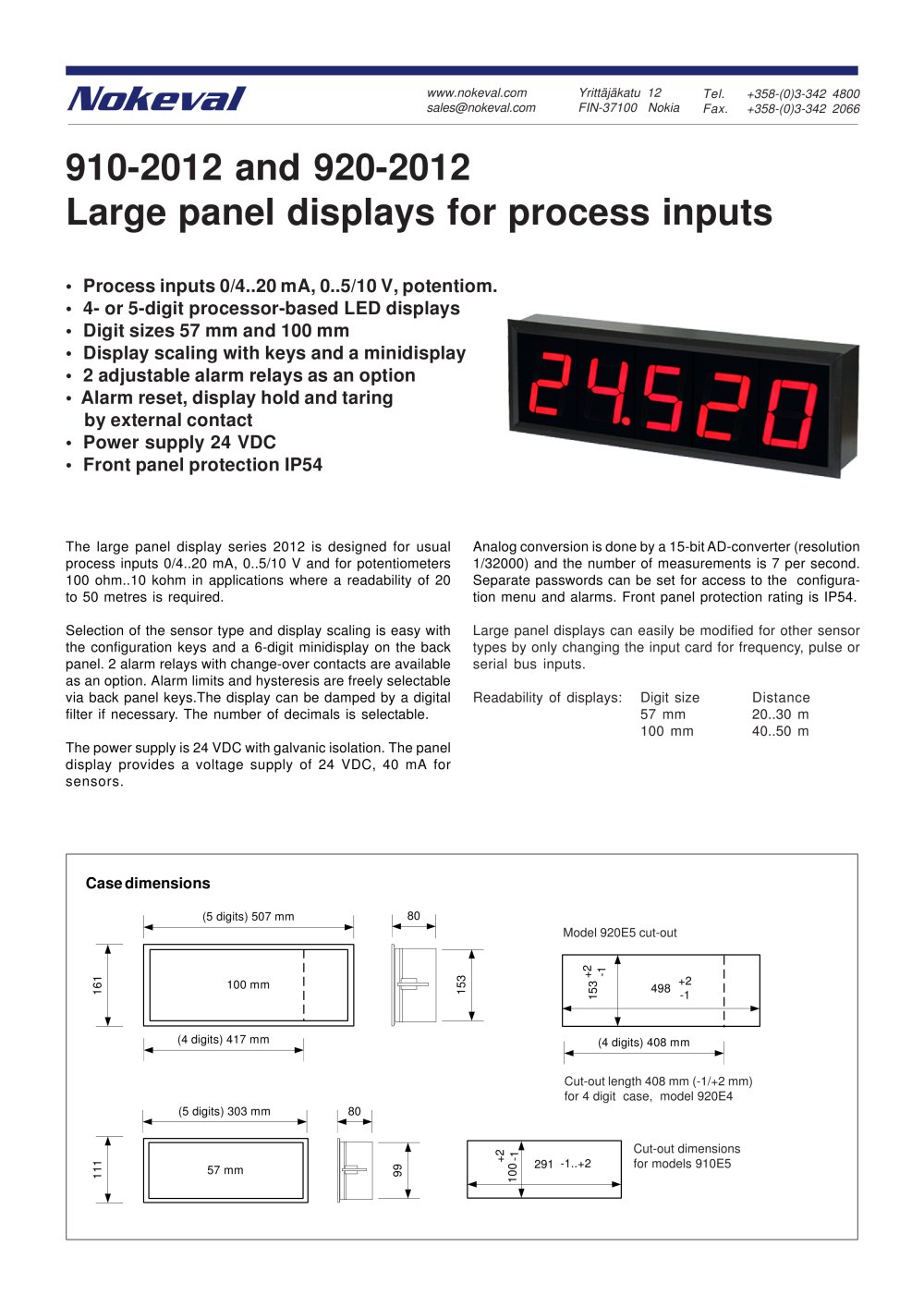 910E5-2012 Process Inputs - Nokeval