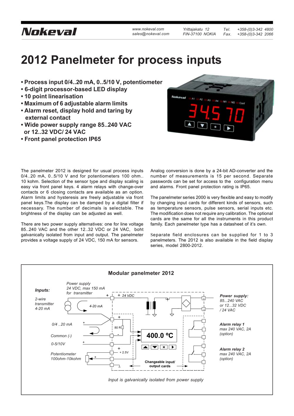 Panel meters 2012 - Nokeval