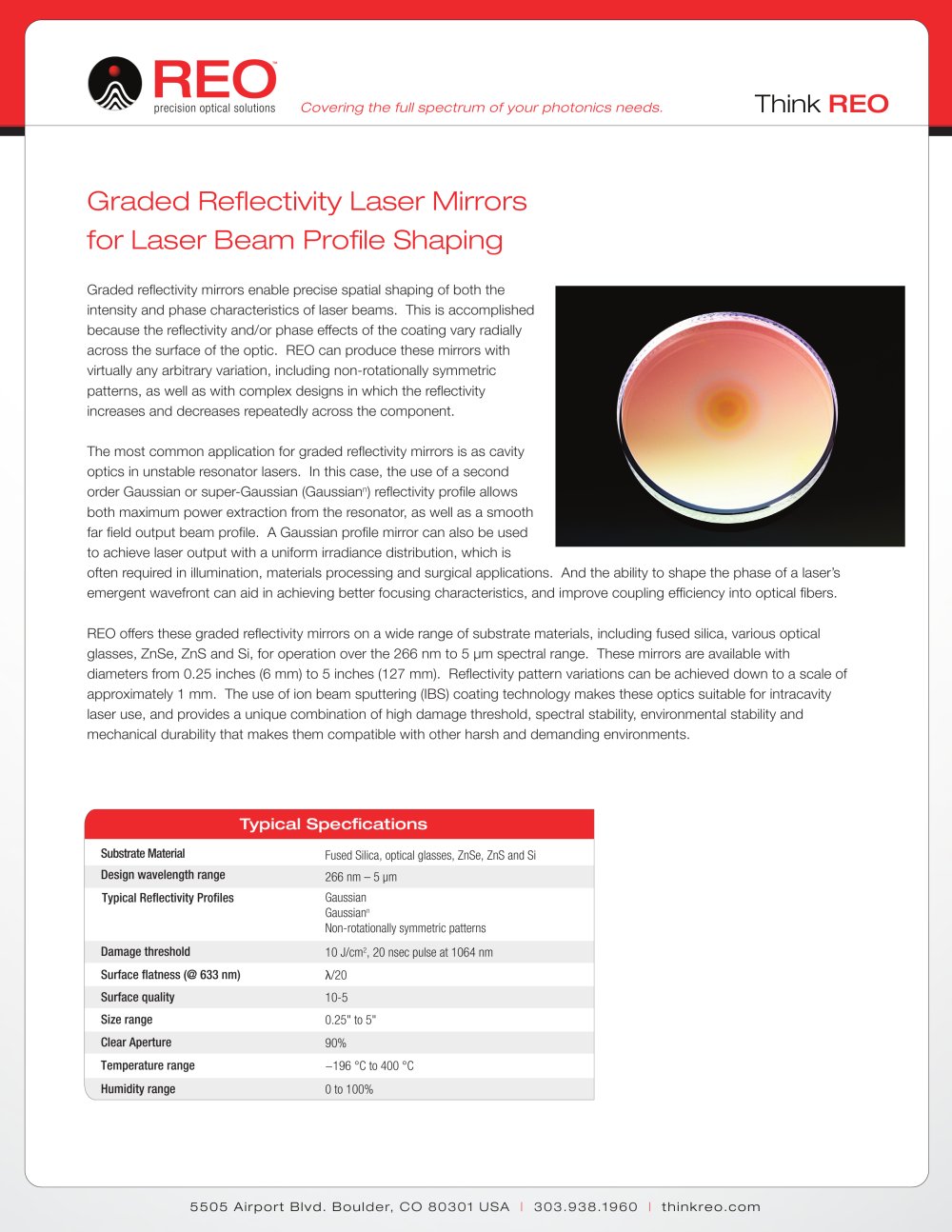 Graded Reflectivity Mirrors - Research Electro-Optics