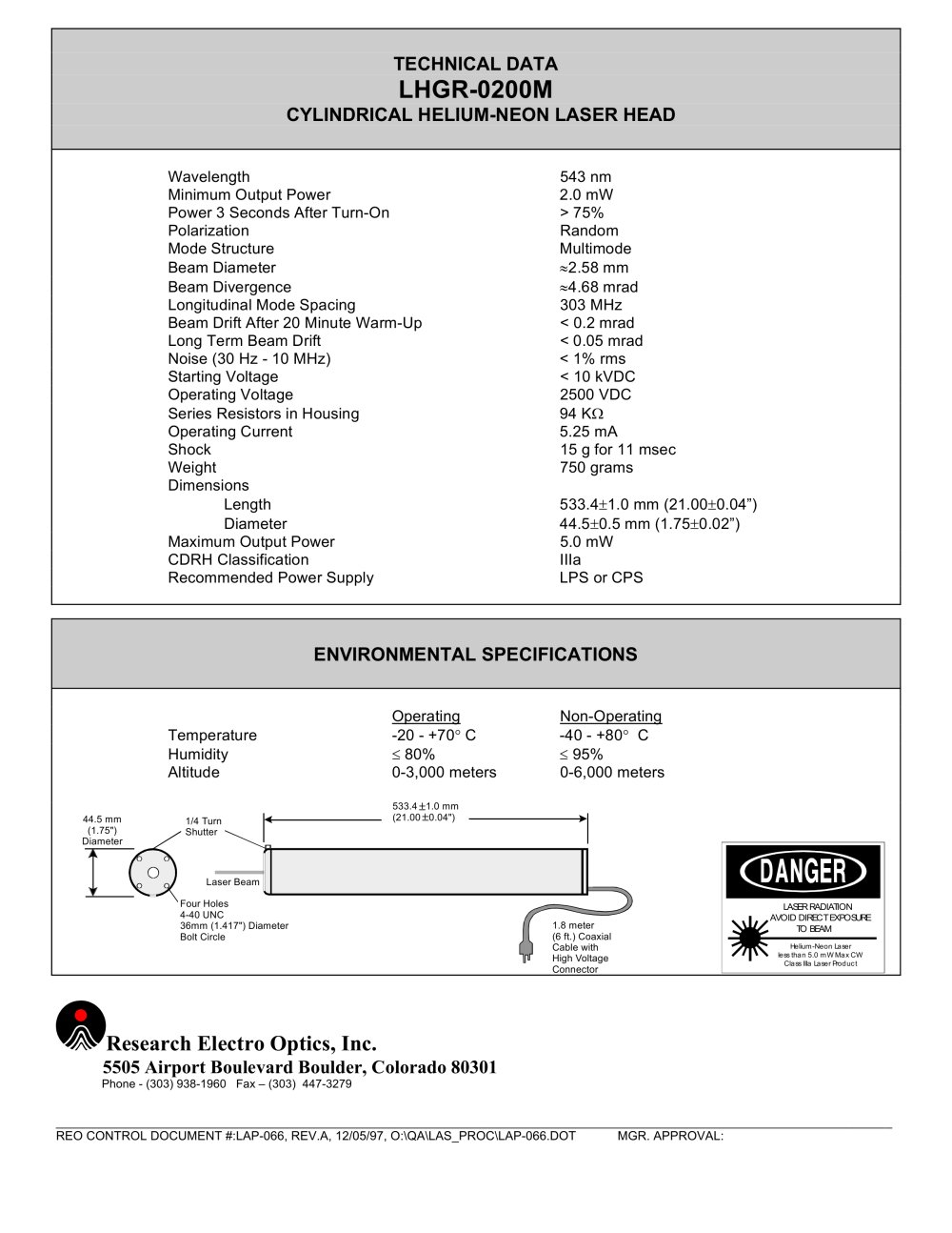 LHGR-0200M - Research Electro-Optics