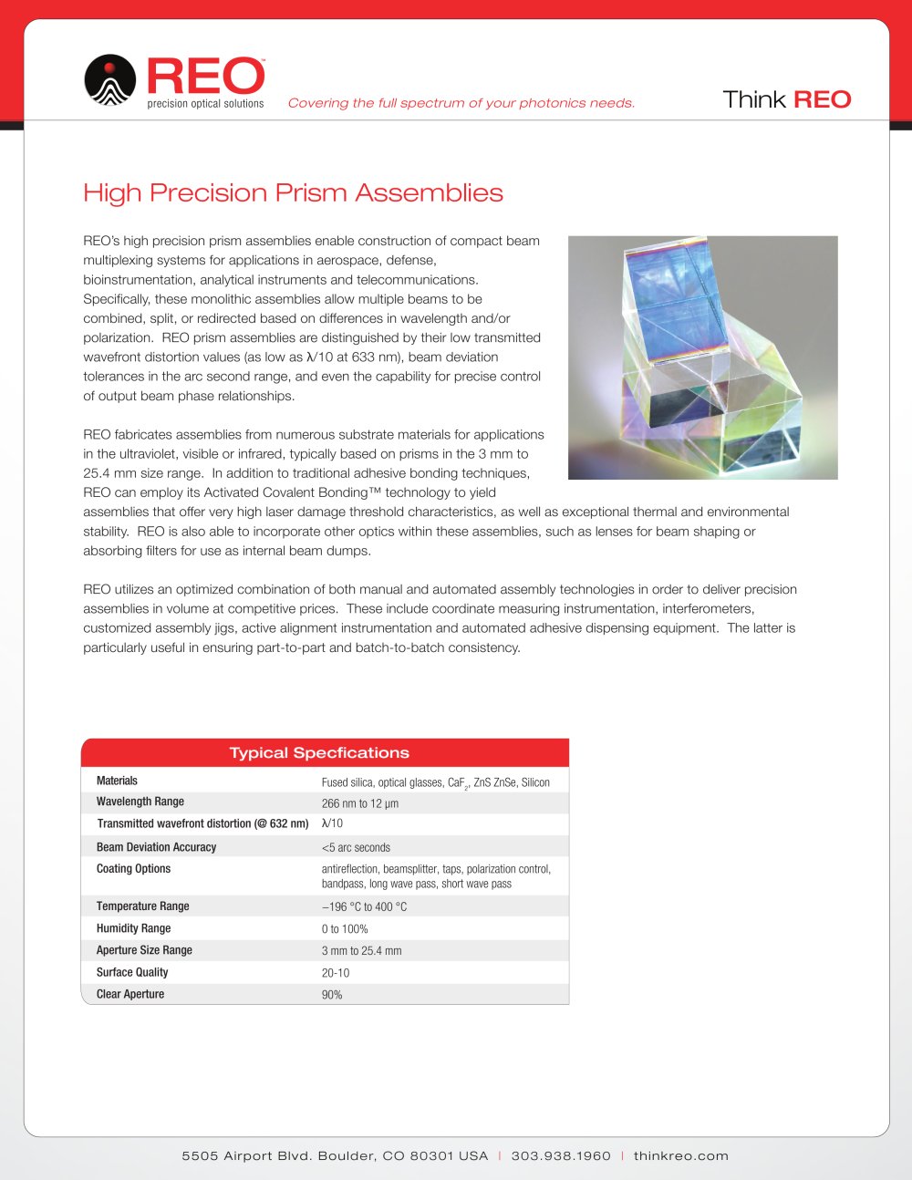Precision Prism Assemblies - Research Electro-Optics