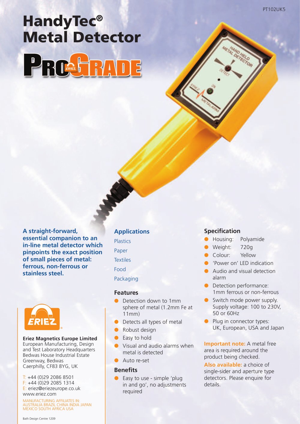 Hand-Held Metal Detectors - ERIEZ