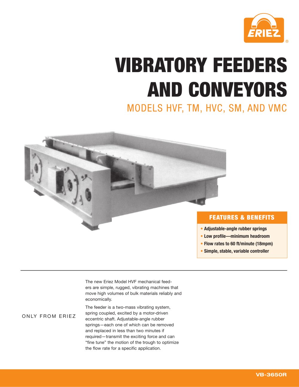 VIBRATORY FEEDERS AND CONVEYORS - ERIEZ