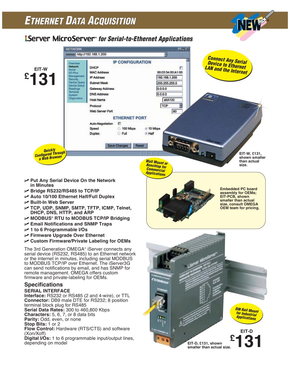 10/100 Mbps MicroServer EIT-W - OMEGA