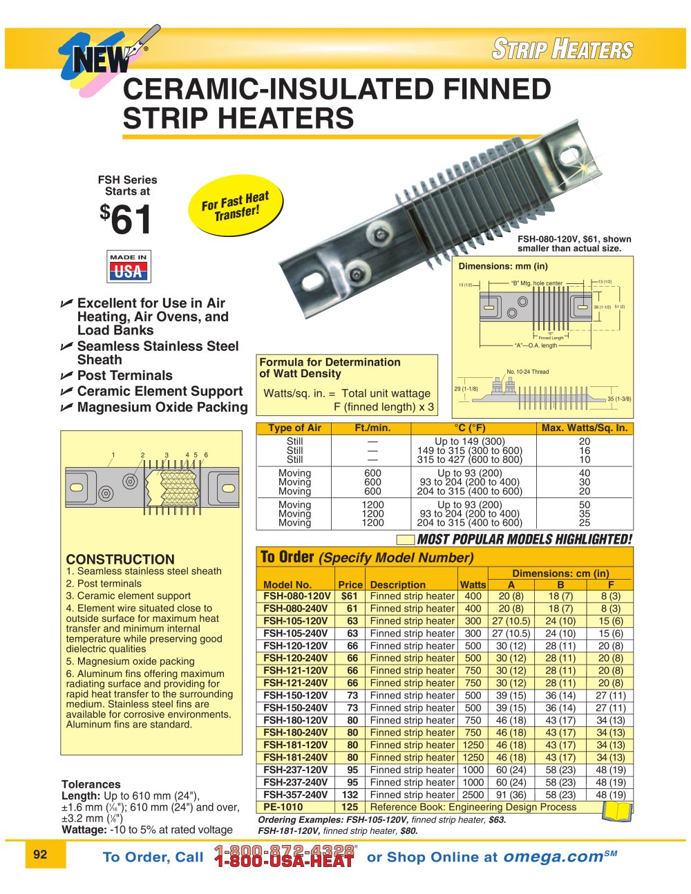Ceramic Insulated Finned Strip Heaters   FSH Series - OMEGA