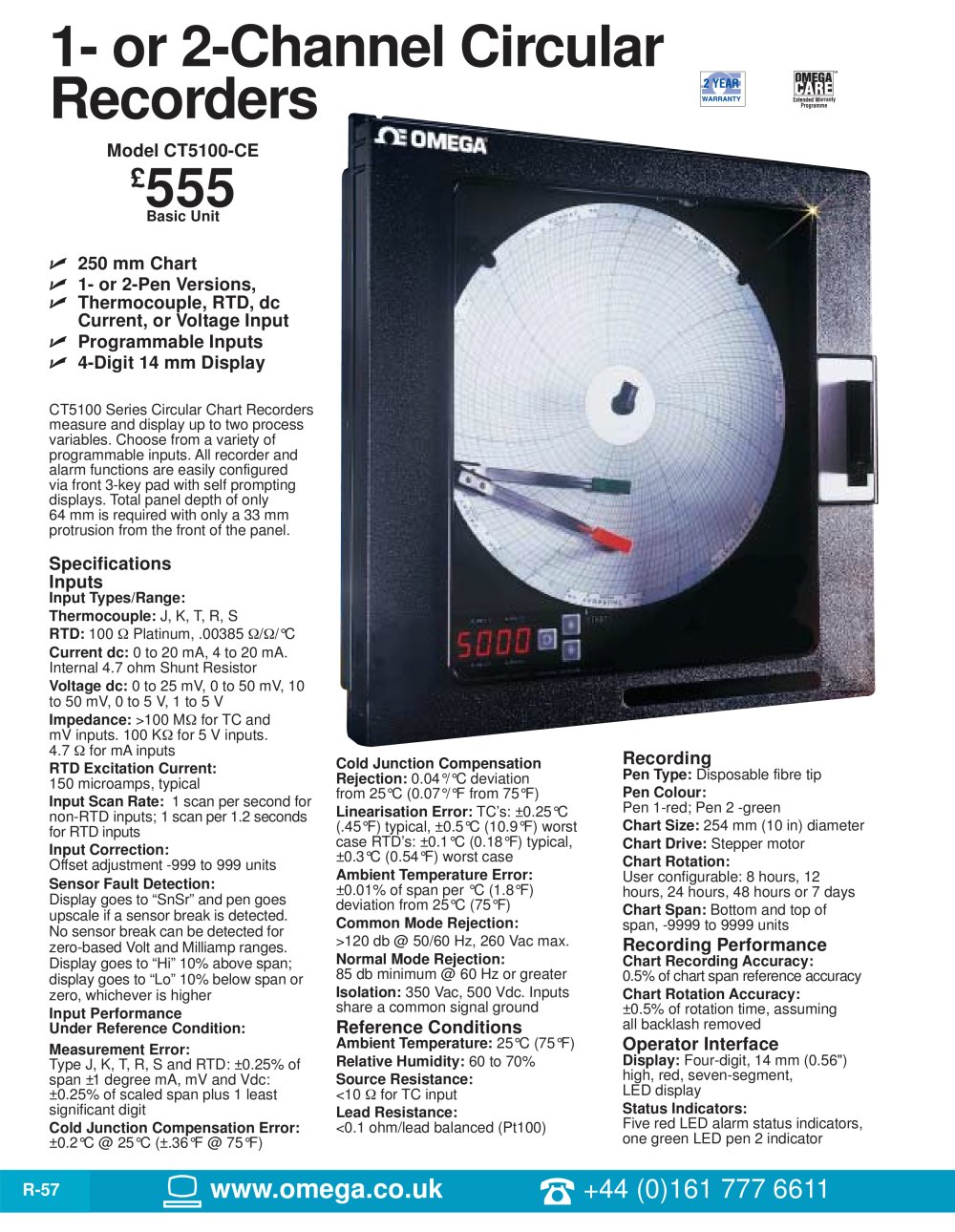 Circular Chart Recorders  CT5100 Series - OMEGA