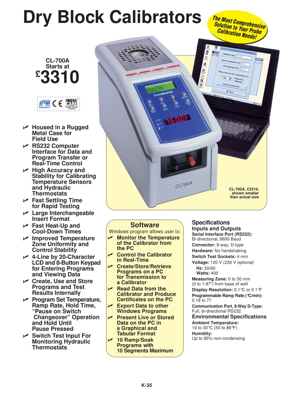 Dry Block Calibrator CL-700A Series - OMEGA
