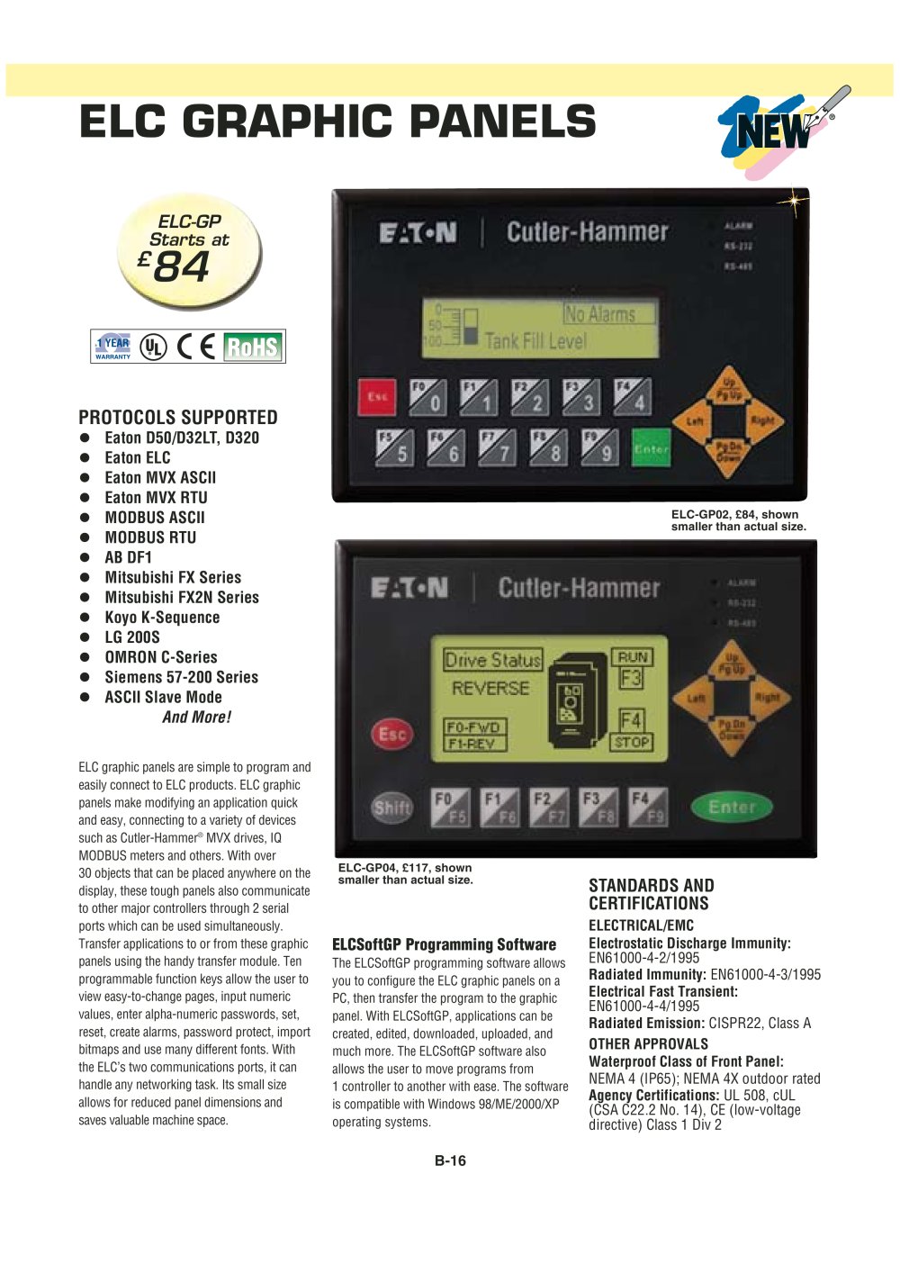 Graphic Panels for PLCs  GP Series - OMEGA