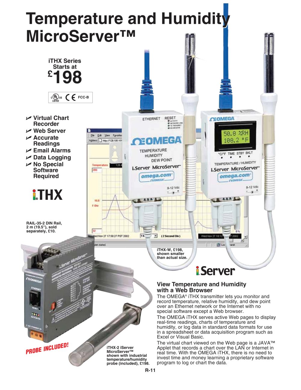 iServer Temperature + Humidity Ethernet Transmitter   iTHX-W and iTHX-M - OMEGA