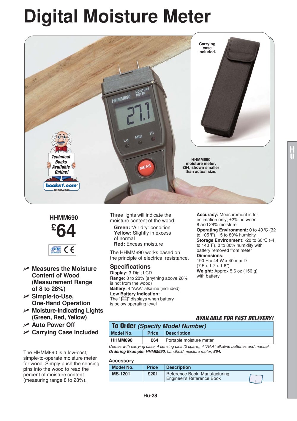 Low Cost Digital Moisture Meter HHMM690 - OMEGA