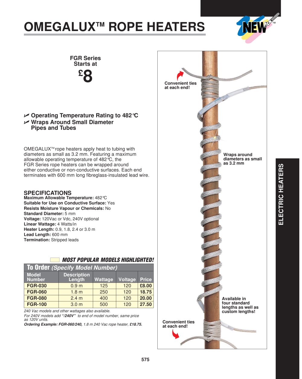 OMEGALUX&reg; ROPE HEATERS FGR Series - OMEGA