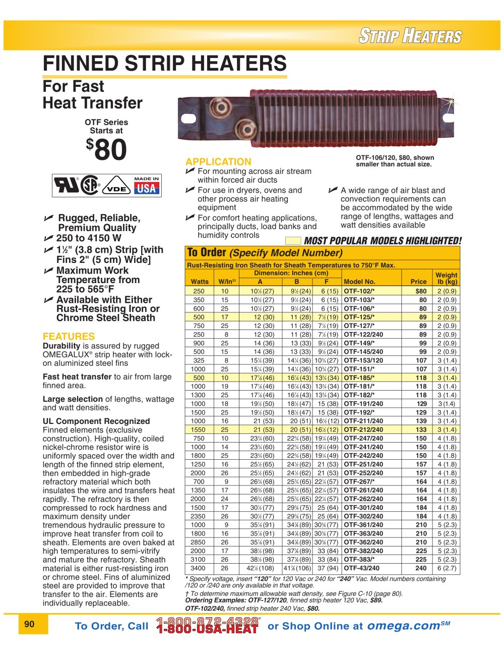 OTF Strip Heater Series - OMEGA