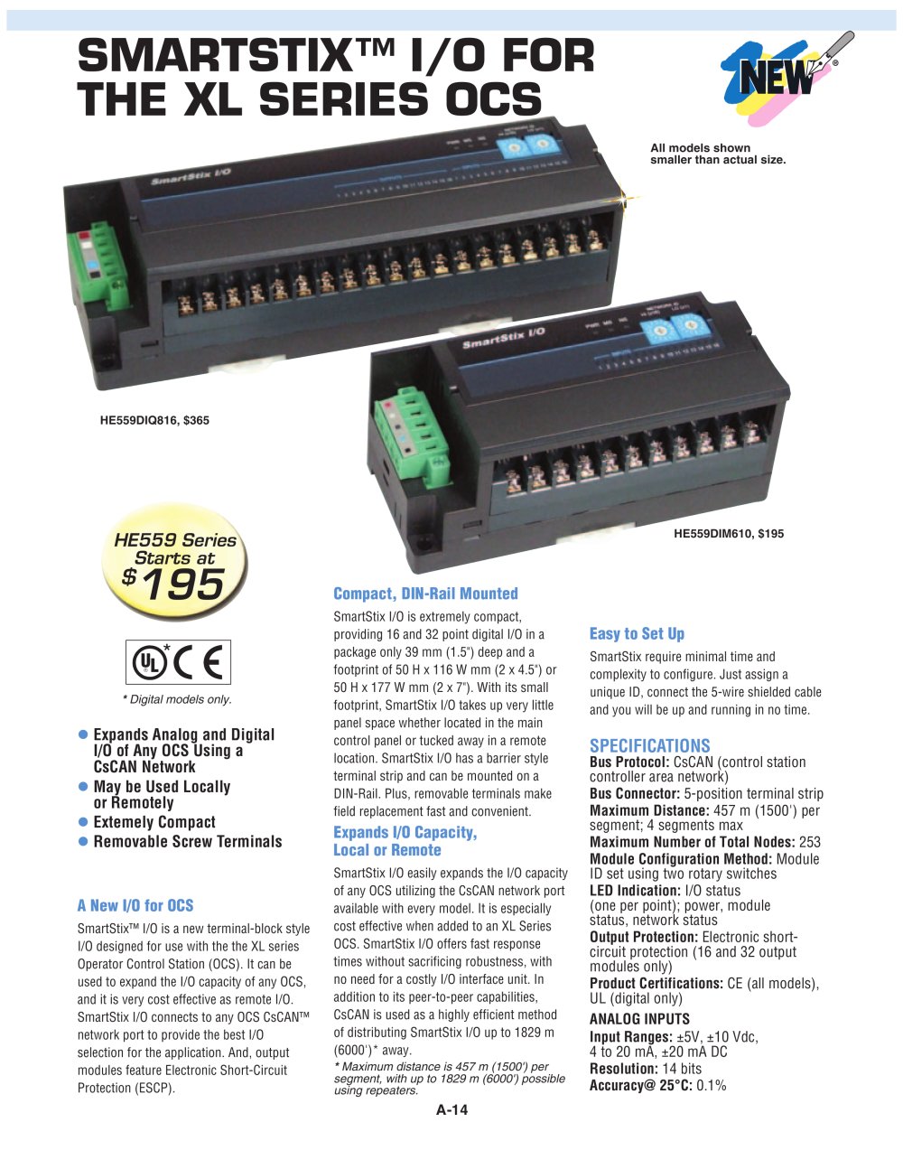 SmartStix� I/O for the XL Series OCS - OMEGA