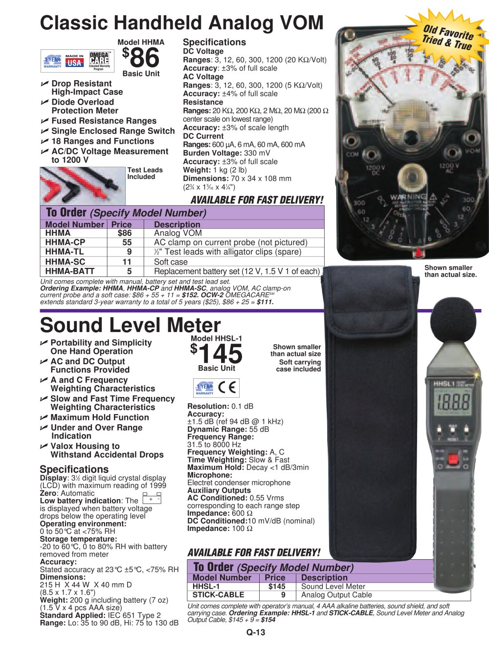 Sound Level Meter  HHSL - OMEGA