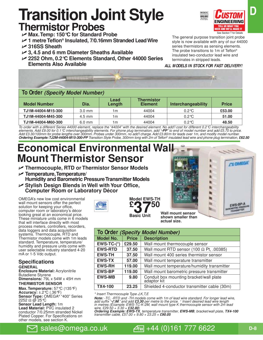 Thermistor Probe  TJ36-44004 Series - OMEGA