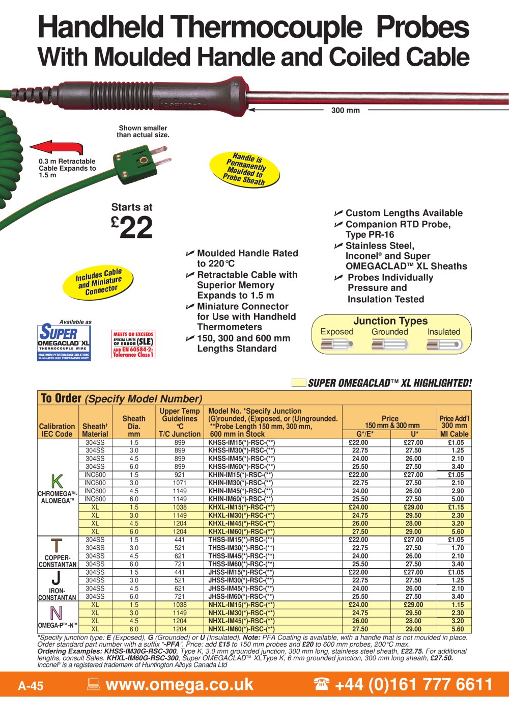 Thermocouple Probes   (*)HIN & (*)HSS Series - OMEGA