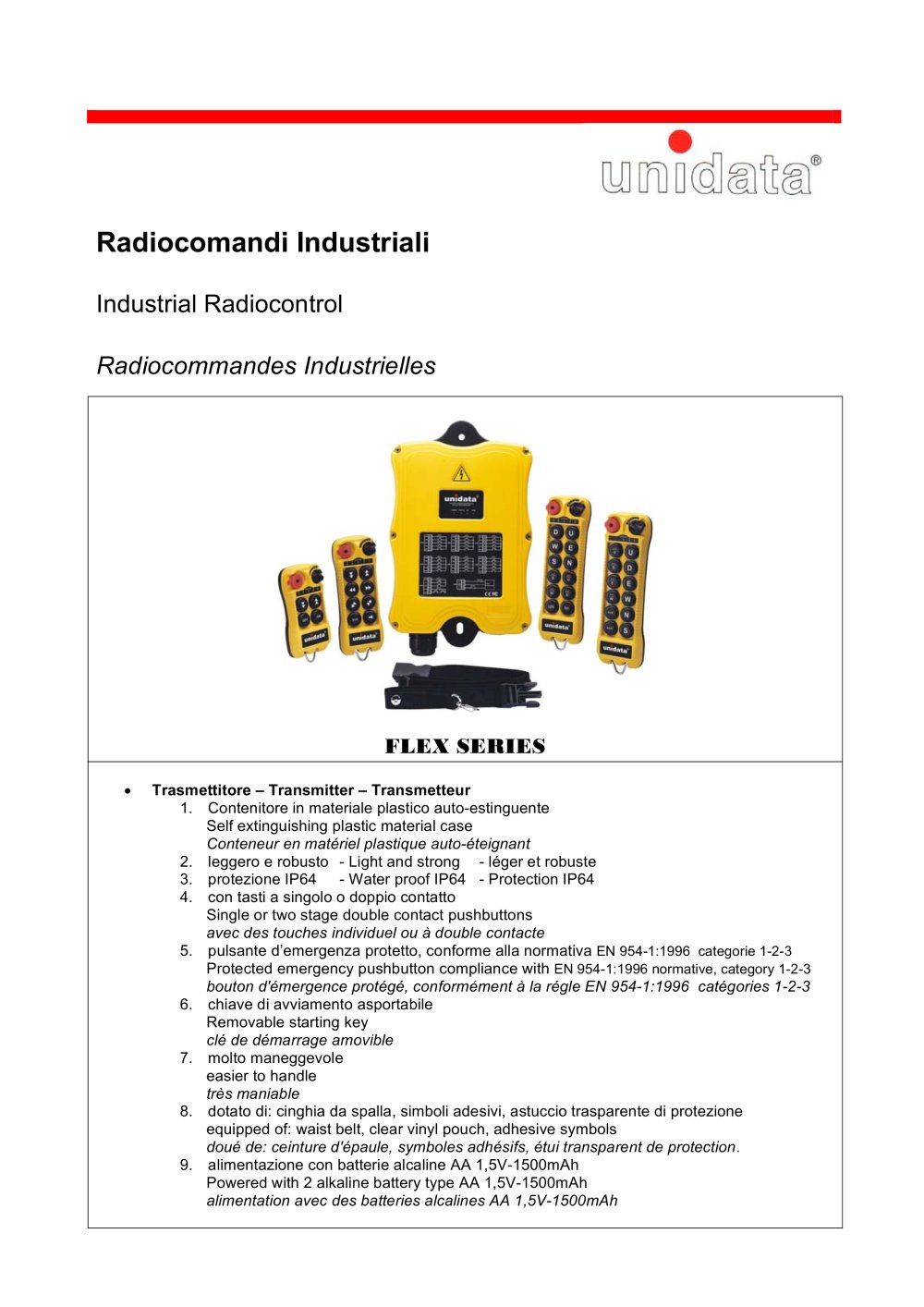 Industrial Radiocontrol - Unidata