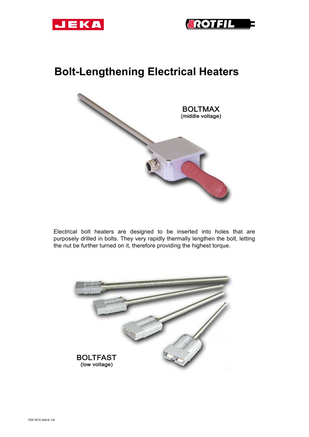 Bolt Heaters - BOLTMAX - ROTFIL