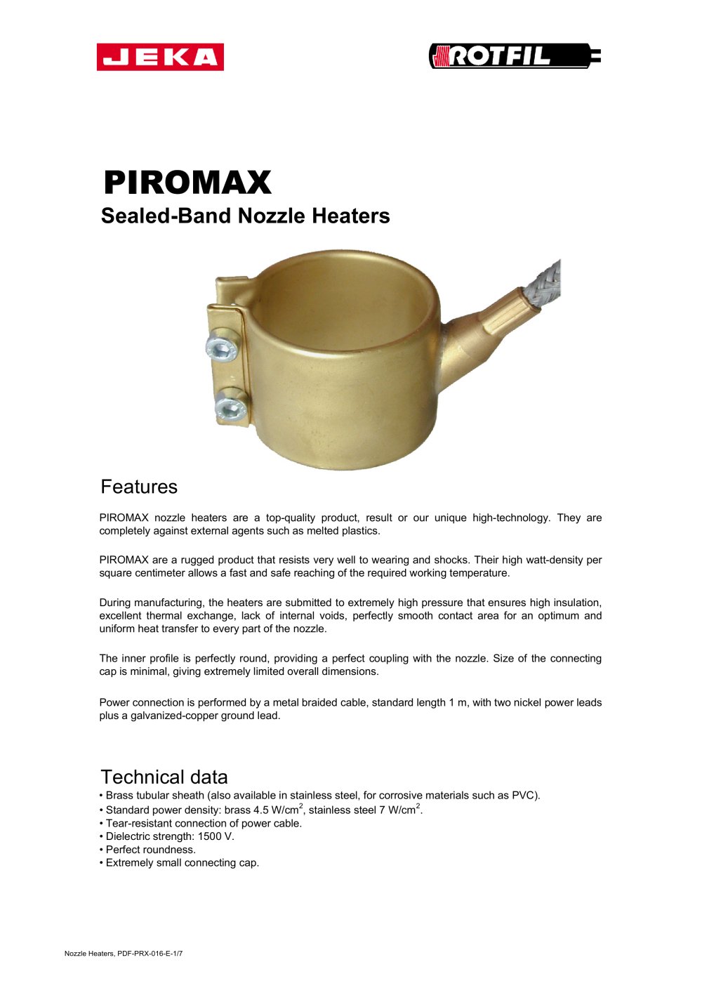 Sealed-Band Nozzle Heaters - PIROMAX - ROTFIL
