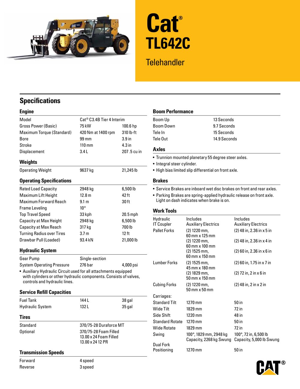 TL642C Telehandler - 1 / 2 Pages