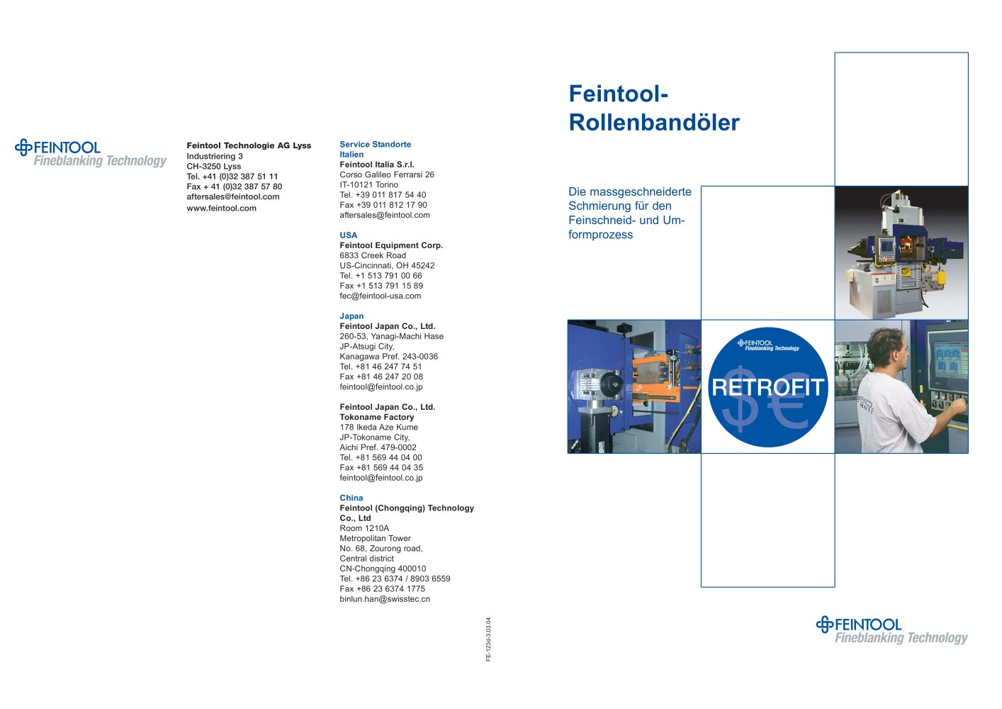Roller lubricator - brochure of the Feintool Fineblanking Technology - RAZIOL
