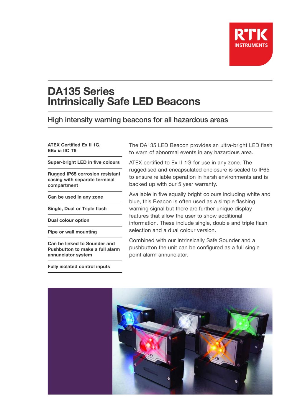 DA135 Instrinsically Safe LED Beacons - RTK