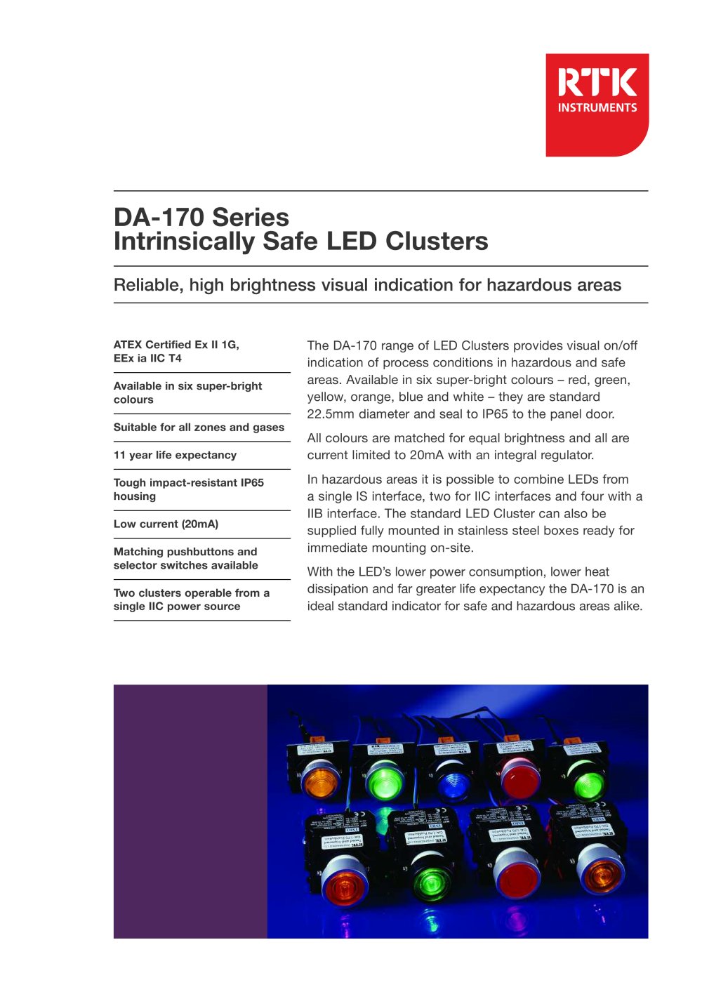DA170 Intrinsically Safe LED Clusters - RTK
