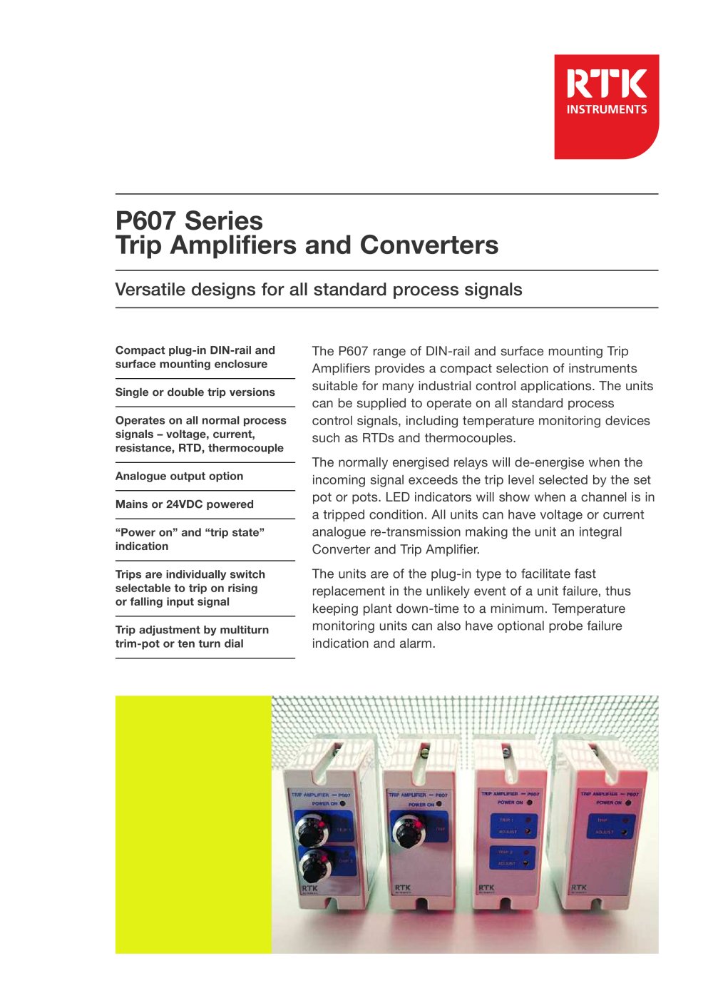P607 Trip Amplifiers and converters - RTK