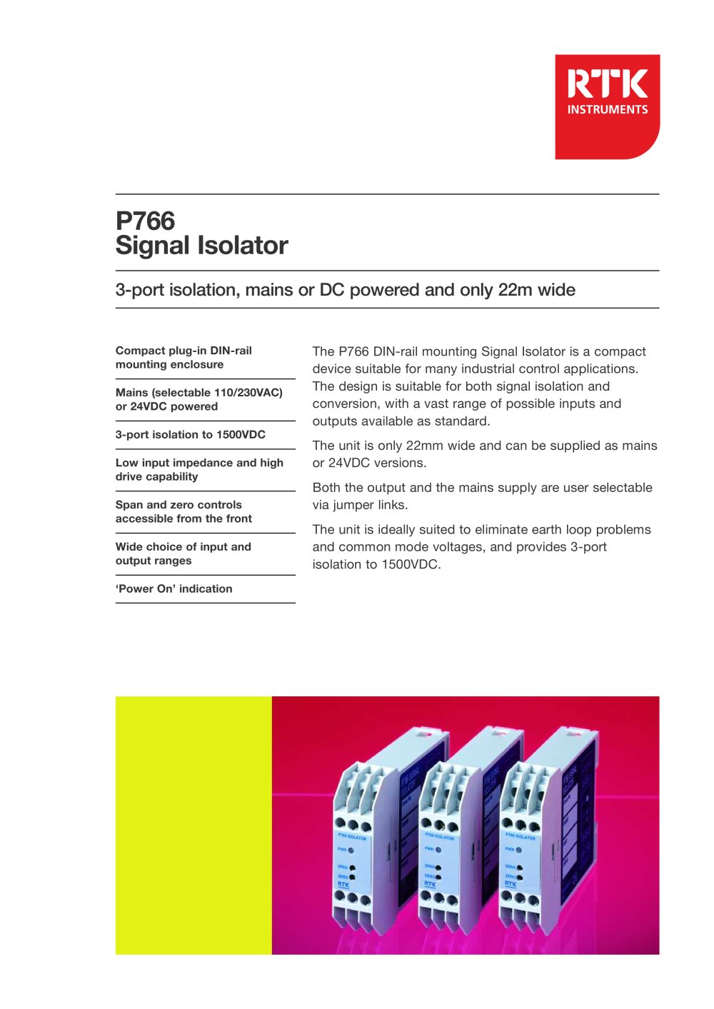 P766 Signal Isolator - RTK