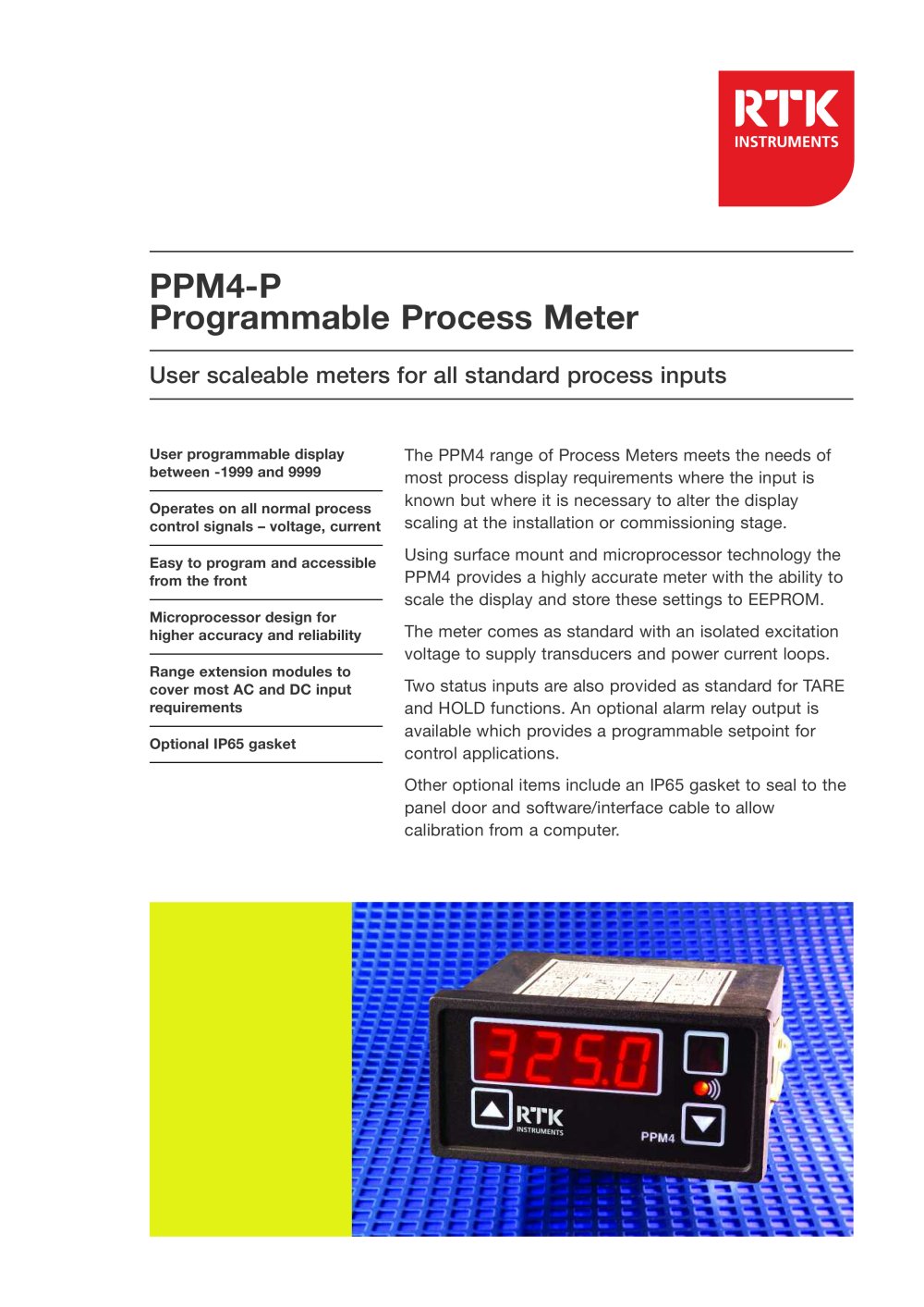 PPM4-P Process Meter - RTK