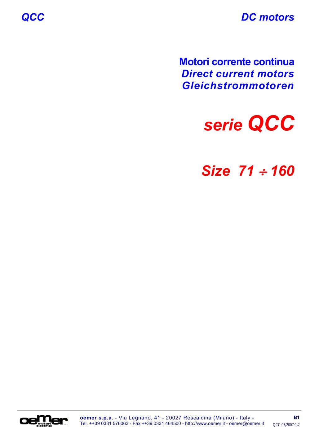 Direct current motors - OEMER