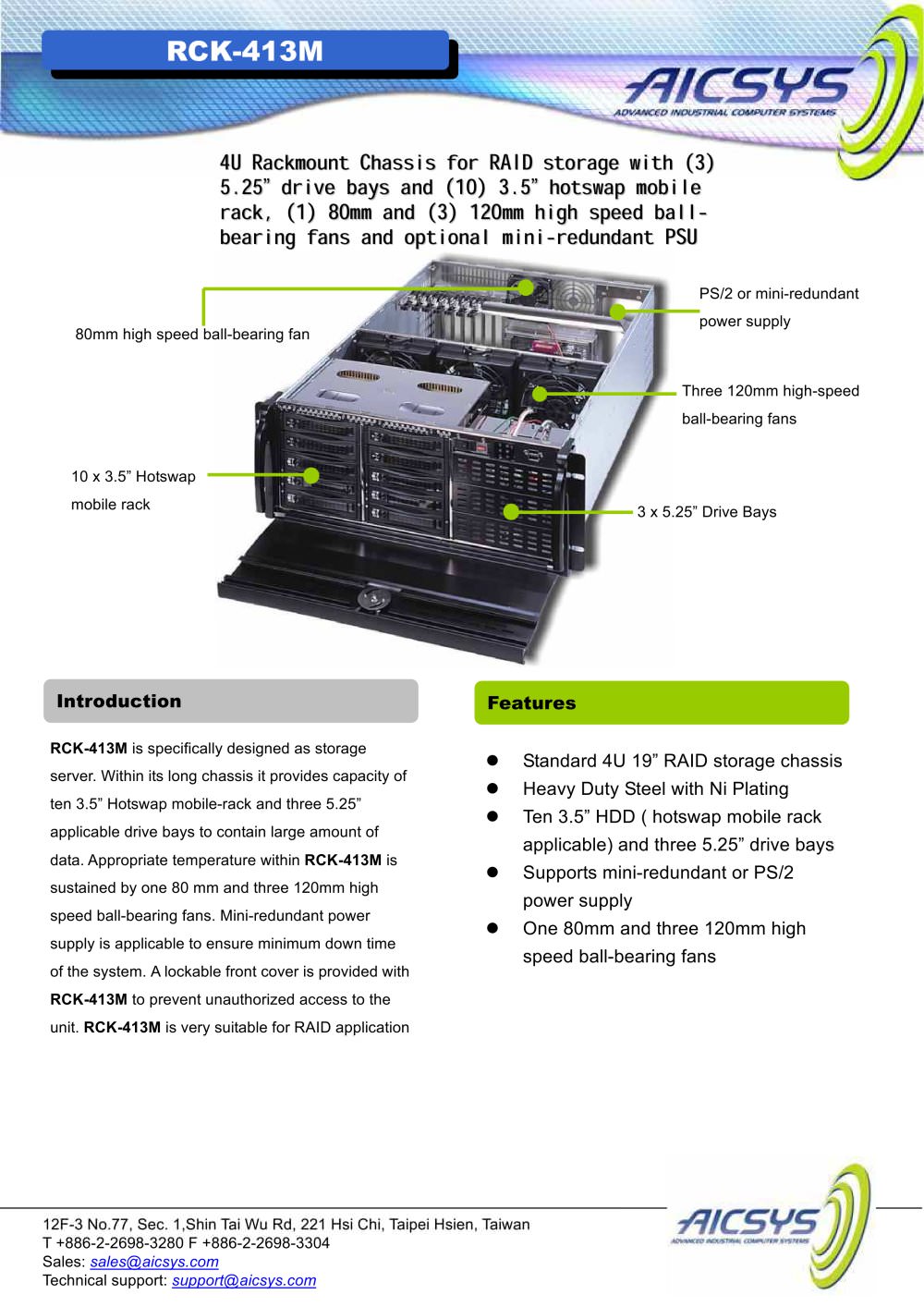 RCK-413M - Advanced Industrial Computer Systems - AICSYS