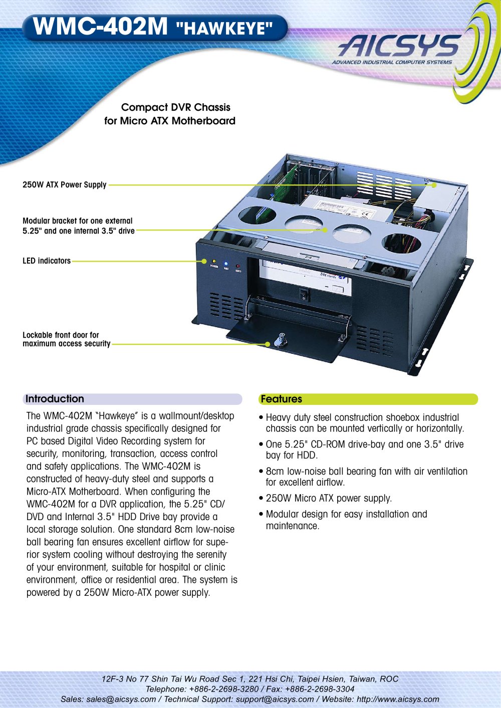 WMC-402M DVR chassis - Advanced Industrial Computer Systems - AICSYS