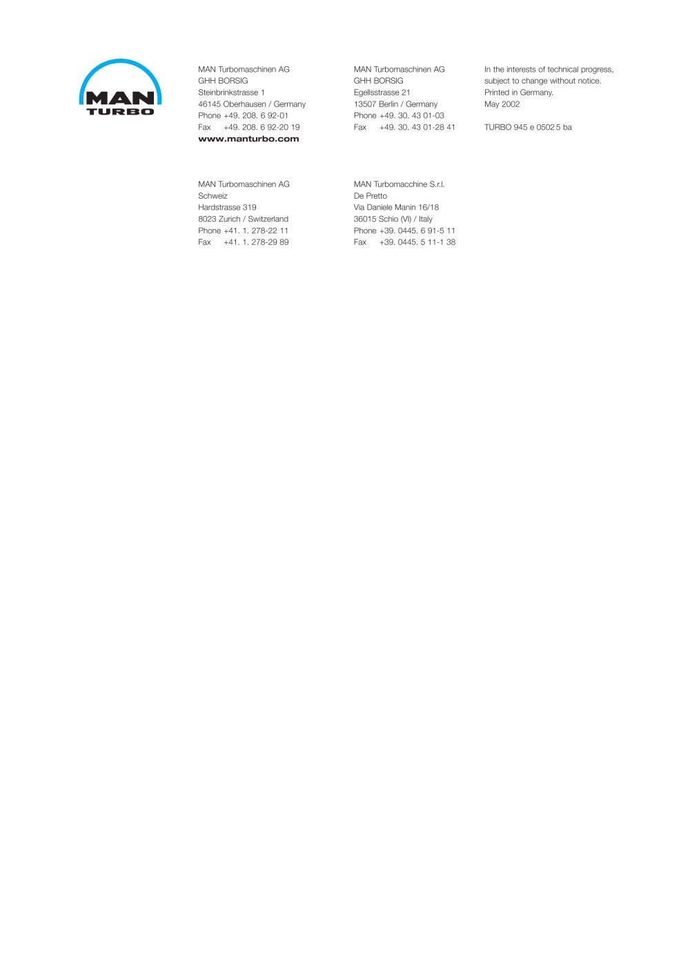 MAN Turbomaschinen - 
