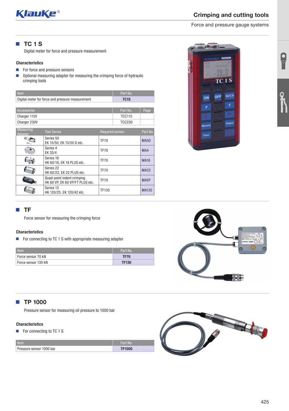Force and pressure gauge systems - Klauke