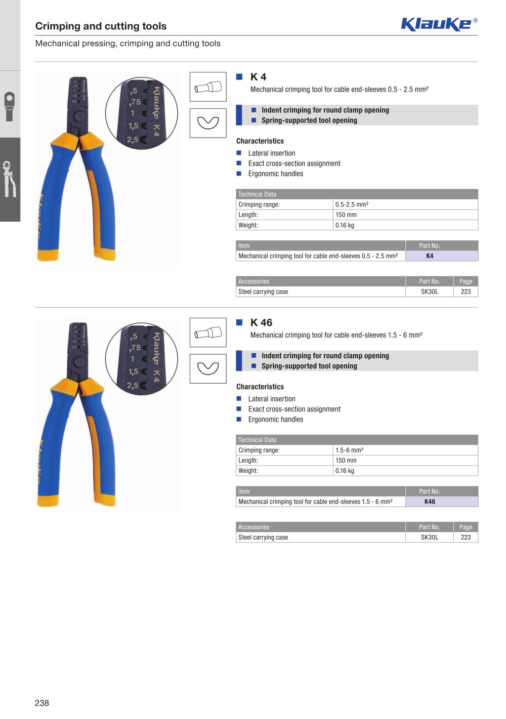 Mechanical crimping tools - Klauke