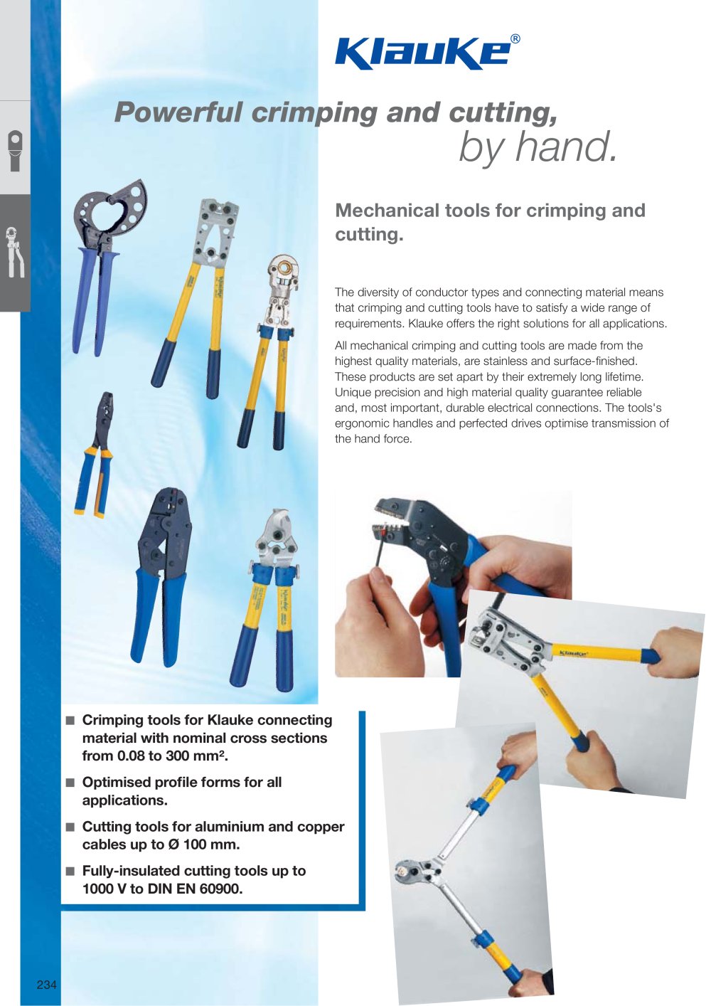 Mechanical pressing, crimping and cutting tools - Klauke