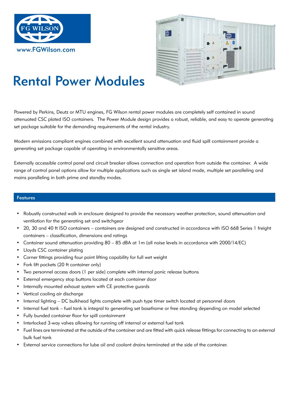 Rental Power Module - FG WILSON
