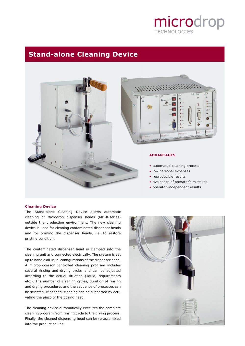 Stand-alone Cleaning Device DC - microdrop
