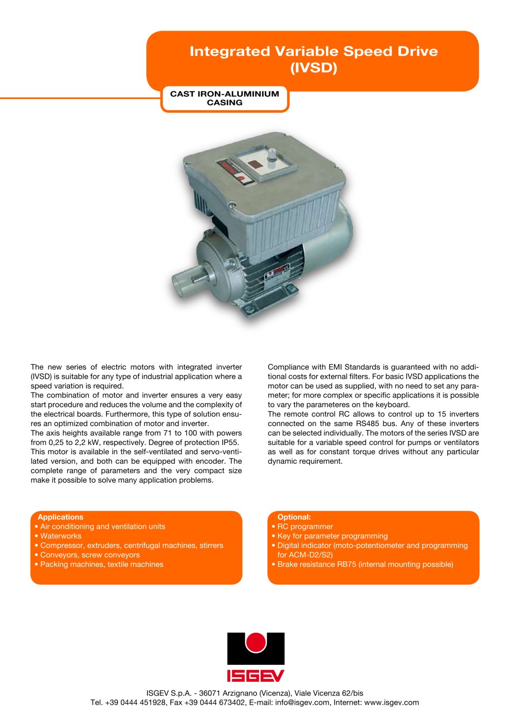 Integrated Variable Speed Drive  (IVSD) - ISGEV