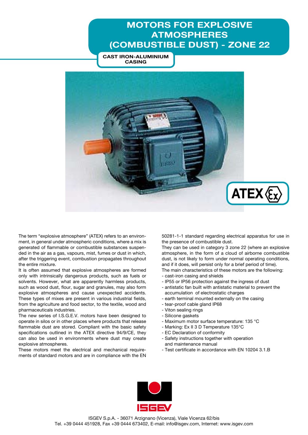 Motors for explosive atmospheres - ISGEV