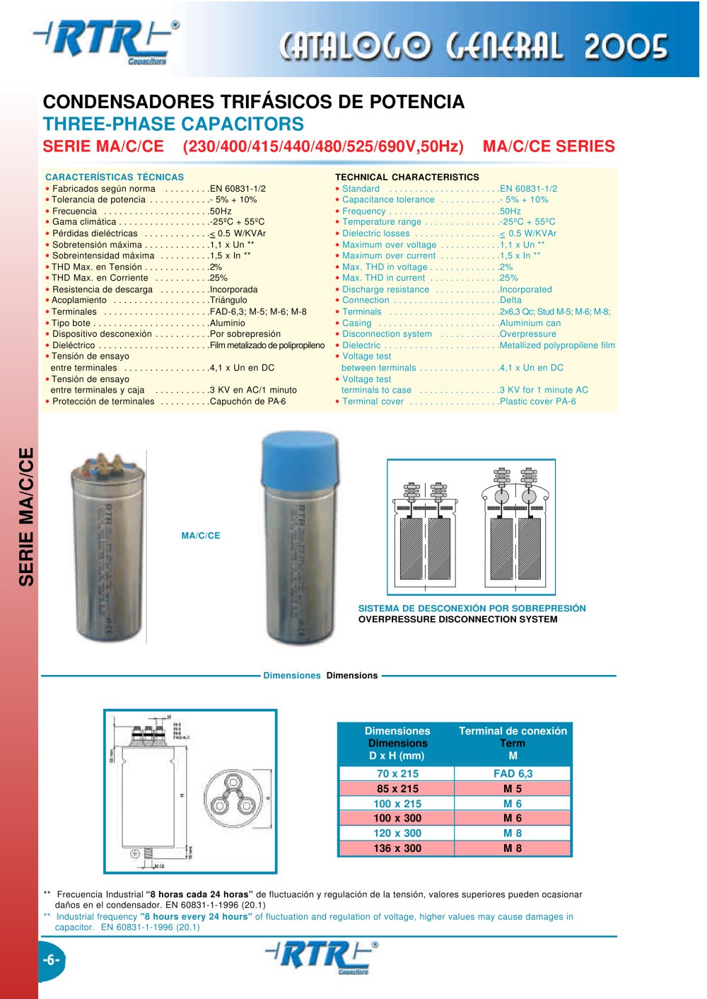 Three Phase Capacitors - RTR Energ&iacute;a