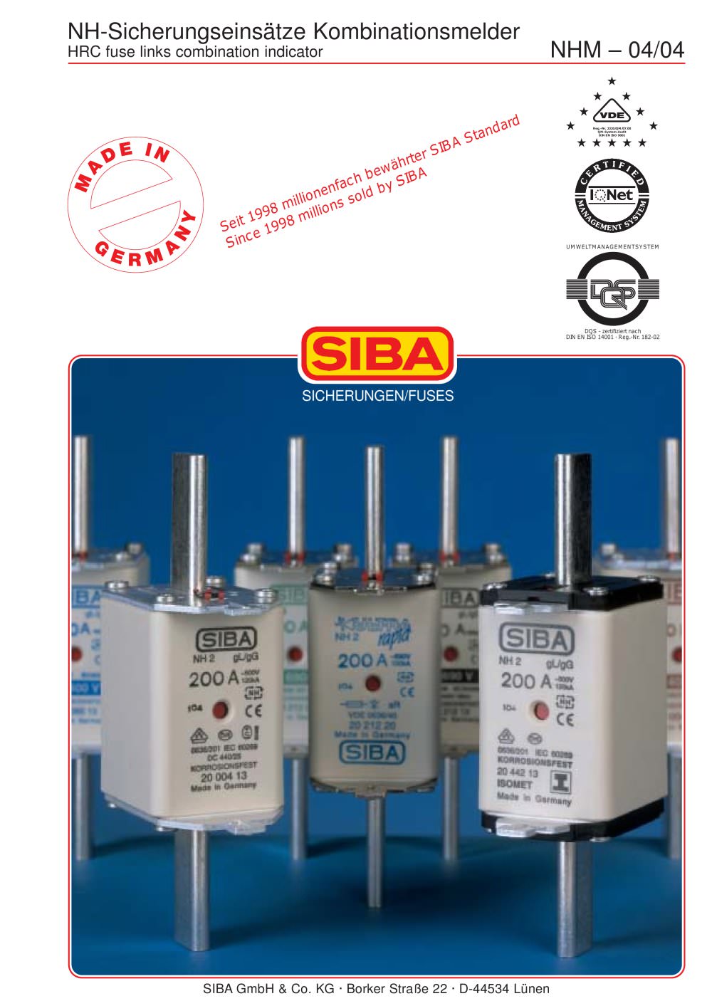 Low-voltage fuses wirh combination indicator - SIBA