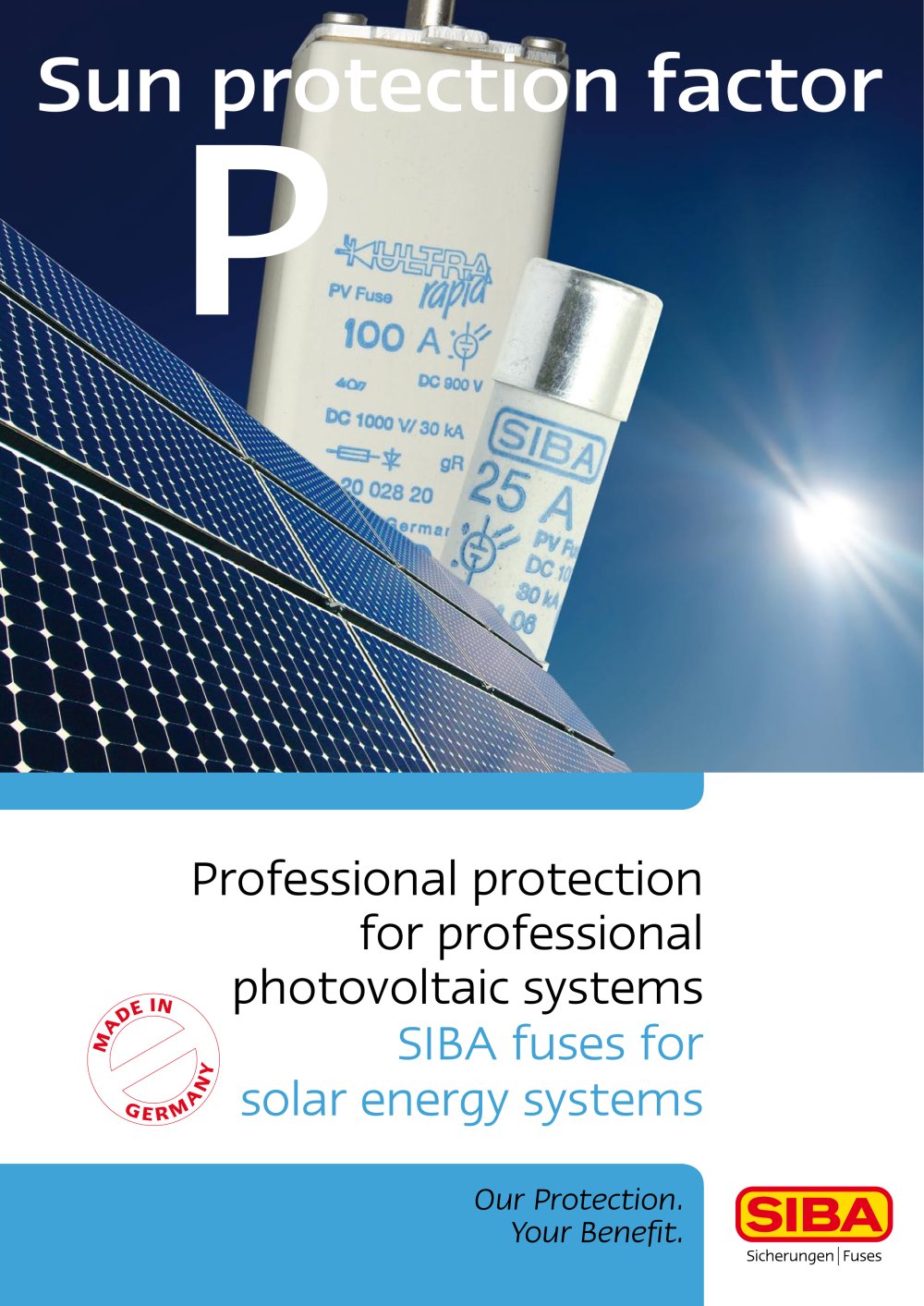 Sun protection factor P, Professional protection for professional photovoltaic systems - SIBA