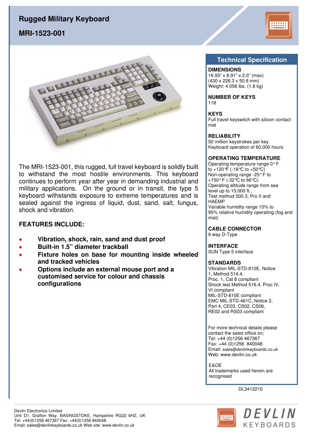 Military Keyboards MRI-1523-001 - Devlin