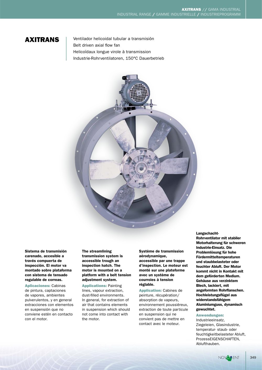 Belt driven axial fl ow fan - NOVOVENT