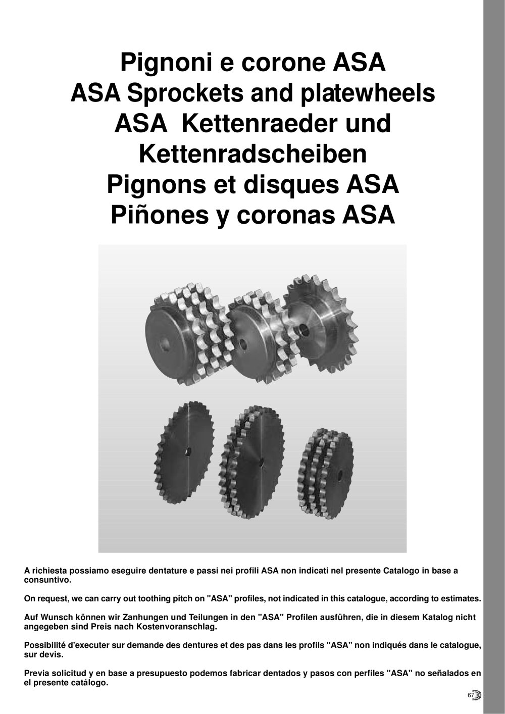Sprockets - Plate wheels ASA - SATI