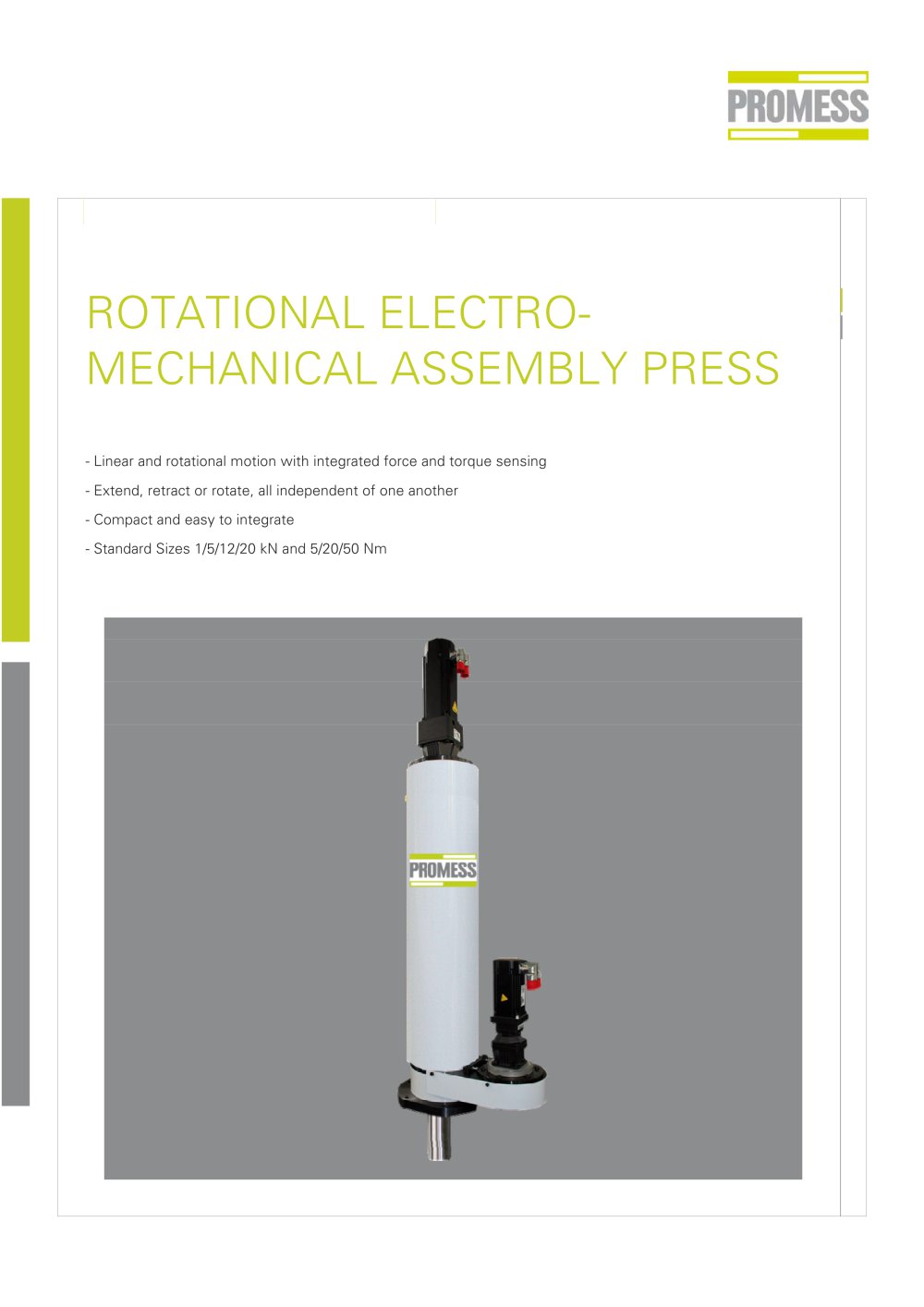 Rotational Electro-Mechanical Assembly Press - Promess