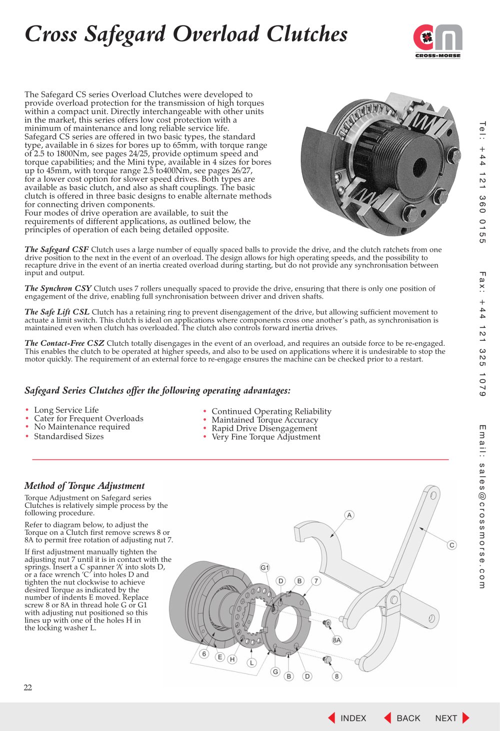 Overload Protection Clutches 2009 - Cross & Morse