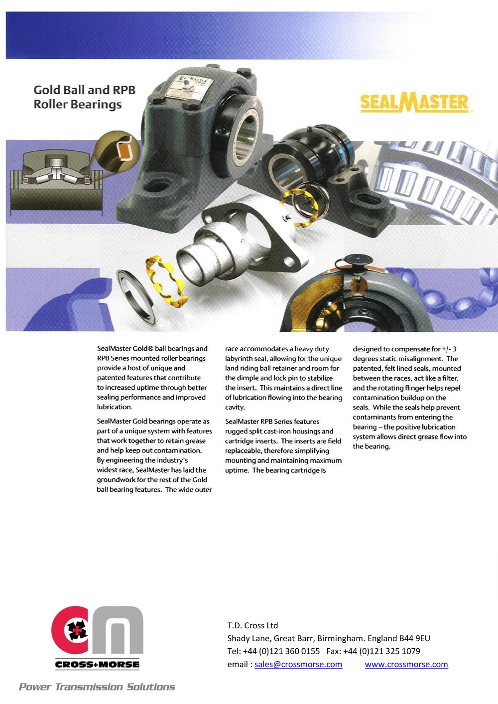 Sealmaster Bearings - Cross & Morse
